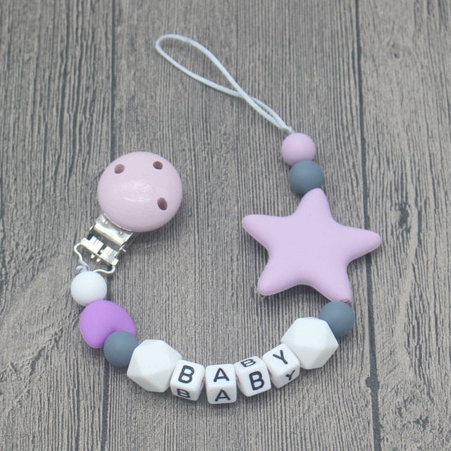 Personalized Name Handmade Pacifier Clips