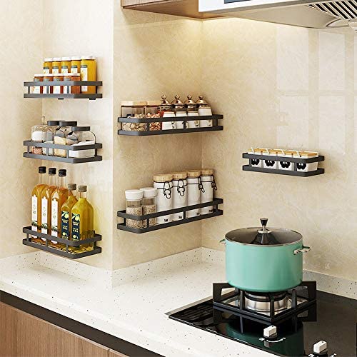 Wall Mount Spicy rack Stainless Steel Paint Kitchen Seasoning Rack,Spice Racks For Shelves, Countertops,Cabinet Racks, Bathrooms